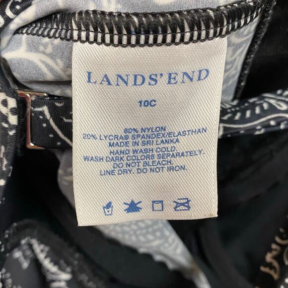 Lands' End Black Paisley Tankini Top Size 10C - Picture 4 of 4